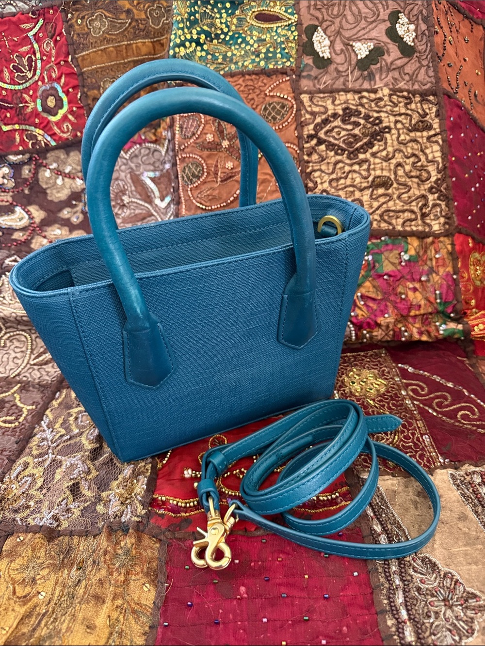 Dagne Dover Tiny Tote Bag (Teal)